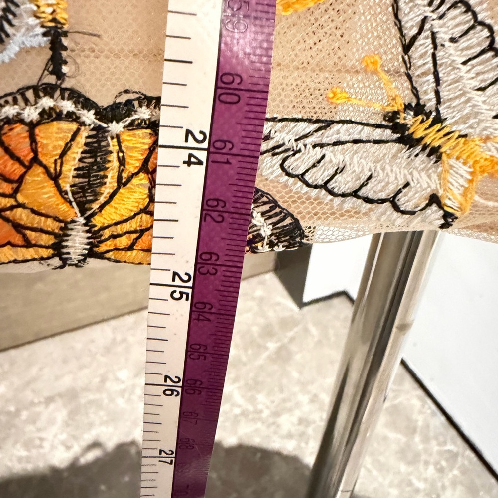 Bronxandbanco Strapless Butterfly Appliqué Bustier Top - Orange, Blue, Cream - Picture 9 of 15